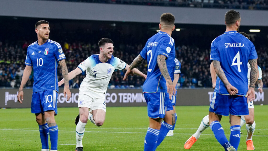 Declan Rice Italia Inglaterra Eliminatorias Euro 03232023 (Giuseppe Maffia/NurPhoto via Getty Images)