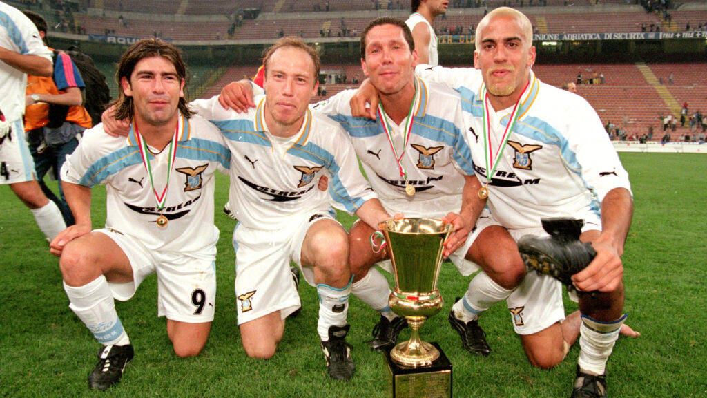 Marcelo Salas Roberto Sensini Diego Simeone Juan Sebastián Verón Lazio 2000 (Getty Images)