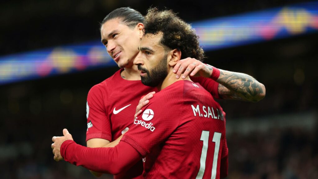 Darwin Núñez y Mohamed Salah (Getty)