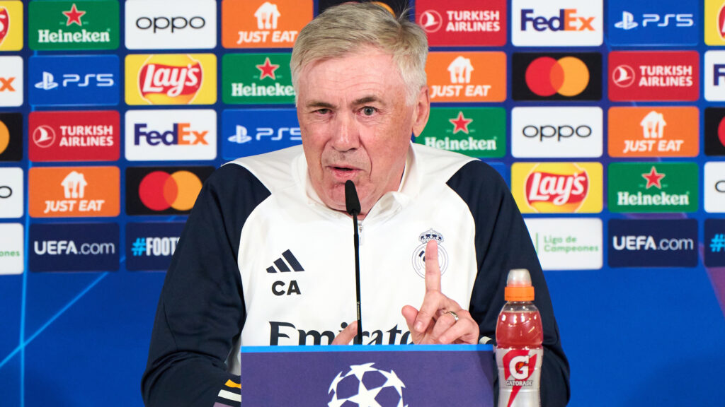 Carlo Ancelotti Real Madrid CF Training Session And Press Conference UEFA Champions League 04082024 (Angel Martinez/Getty Images)