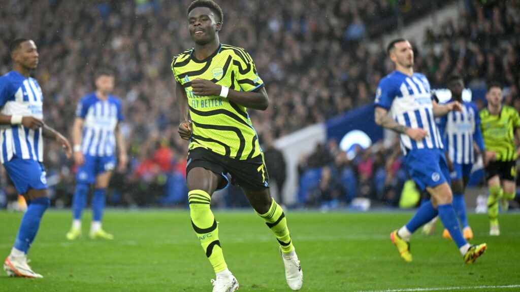 Bukayo Saka, Arsenal vs Brighton (Getty)